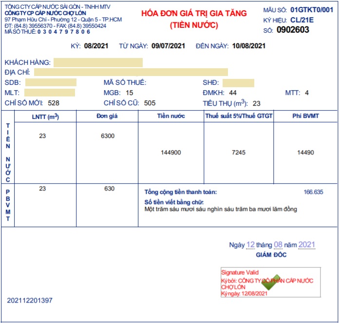 Cách tính tiền nước theo đồng hồ